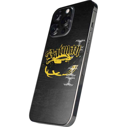 DC Comics Batman Dark Knight Logo Yellow & Black iPhone 16 Pro Max Skin