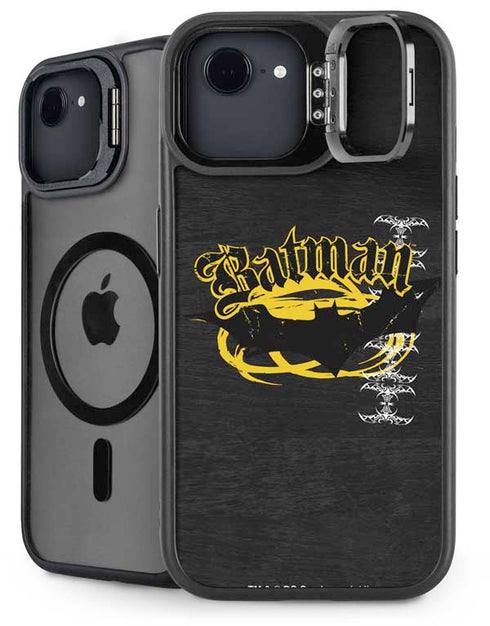DC Comics Batman Dark Knight Logo Yellow & Black iPhone 16e Kickstand Case