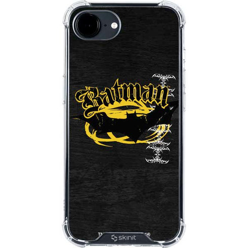 DC Comics Batman Dark Knight Logo Yellow & Black iPhone 16e Clear Case