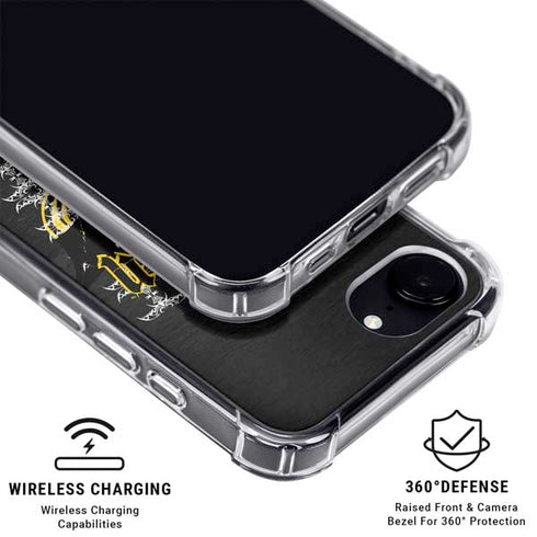 DC Comics Batman Dark Knight Logo Yellow & Black iPhone 16e Clear Case