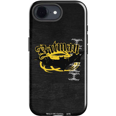 DC Comics Batman Dark Knight Logo Yellow & Black iPhone 16e Impact Case