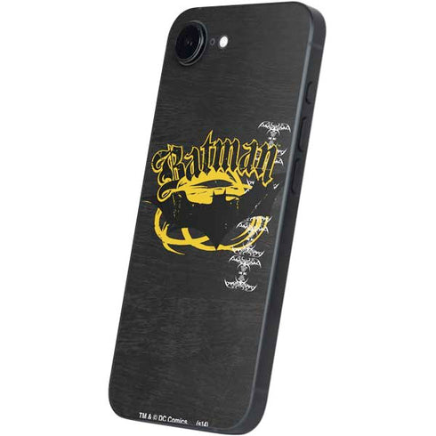 DC Comics Batman Dark Knight Logo Yellow & Black iPhone 16e Skin