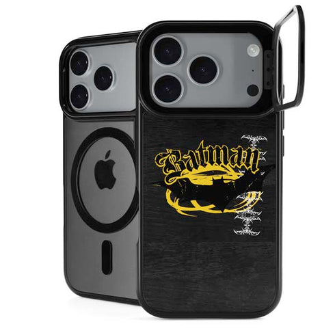 DC Comics Batman Dark Knight Logo Yellow & Black iPhone 18 Pro Kickstand Case