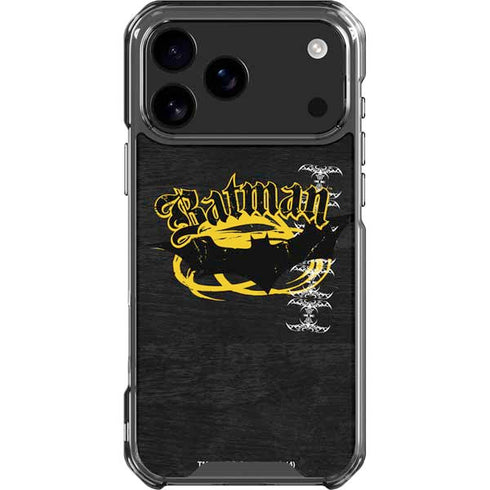DC Comics Batman Dark Knight Logo Yellow & Black iPhone 18 Pro Max Clear Case