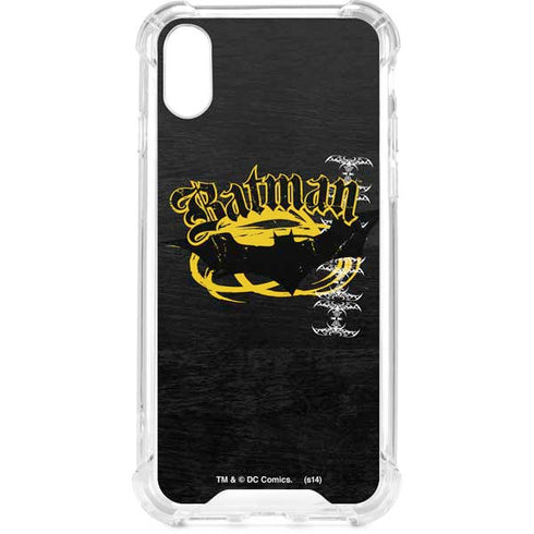 DC Comics Batman Dark Knight Logo Yellow & Black iPhone XS Clear Case