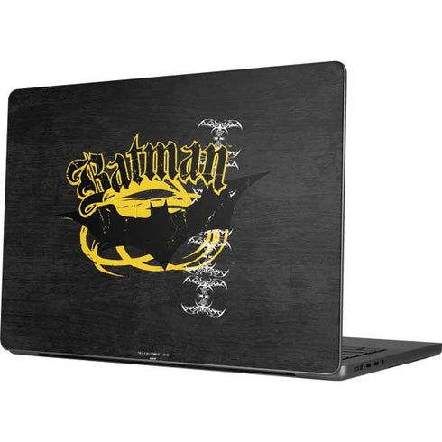 DC Comics Batman Dark Knight Logo Yellow & Black Apple MacBook Pro 14-inch Skin