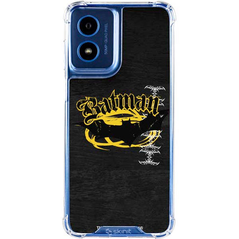 DC Comics Batman Dark Knight Logo Yellow & Black Moto G Play 4G (2024) Clear Case