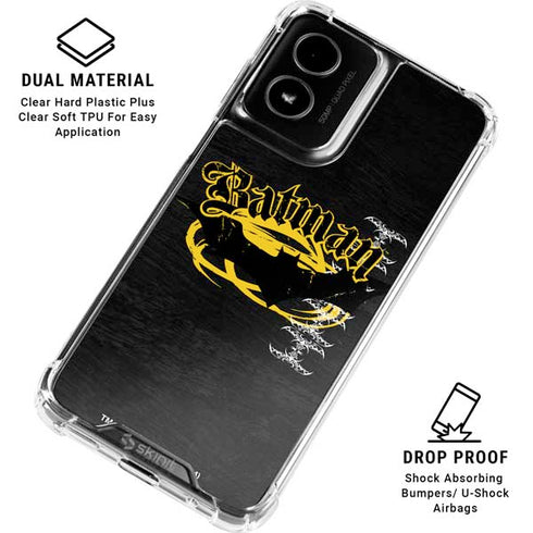 DC Comics Batman Dark Knight Logo Yellow & Black Moto G Power 5G (2024) Clear Case