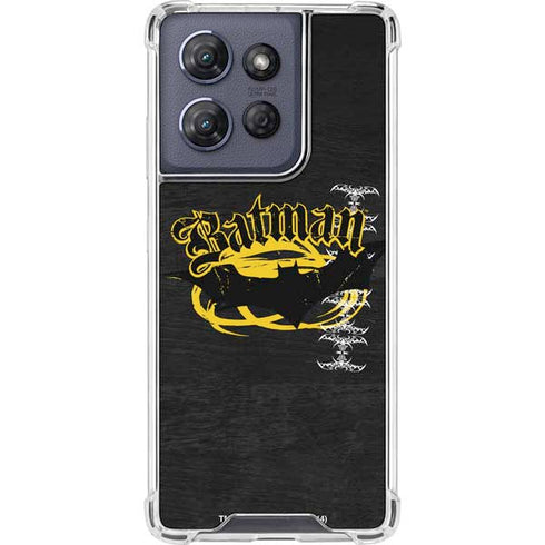 DC Comics Batman Dark Knight Logo Yellow & Black Moto G Stylus 5G (2025) Clear Case