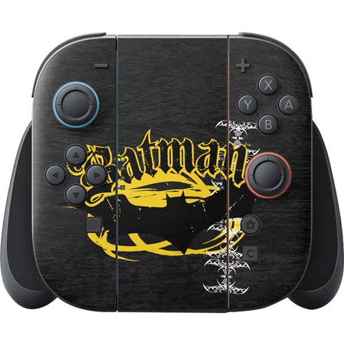 DC Comics Batman Dark Knight Logo Yellow & Black Nintendo Switch 2 (2025) Joy-Con Controller Skin