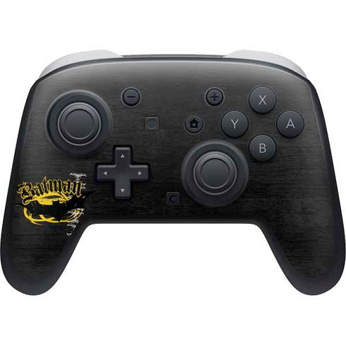 DC Comics Batman Dark Knight Logo Yellow & Black Nintendo Switch 2 (2025) Pro Controller Skin