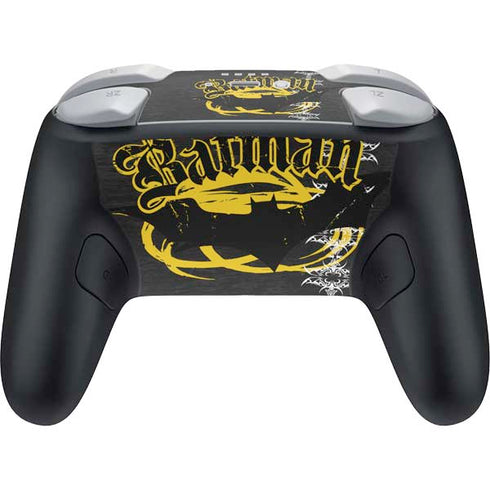 DC Comics Batman Dark Knight Logo Yellow & Black Nintendo Switch 2 (2025) Pro Controller Skin