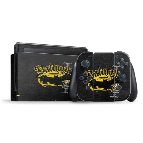 DC Comics Batman Dark Knight Logo Yellow & Black Nintendo Skins