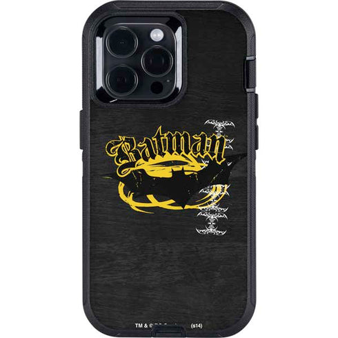 DC Comics Batman Dark Knight Logo Yellow & Black Otterbox Defender iPhone Skin