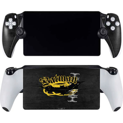 DC Comics Batman Dark Knight Logo Yellow & Black PlayStation Portal Remote Player Skin