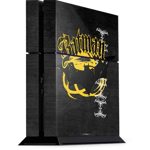 DC Comics Batman Dark Knight Logo Yellow & Black PS4 Console Skin
