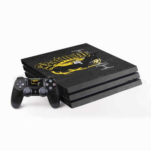 DC Comics Batman Dark Knight Logo Yellow & Black PS4 Pro Bundle Skin