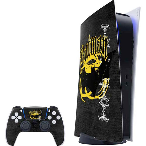 DC Comics Batman Dark Knight Logo Yellow & Black PlayStation PS5 Skins