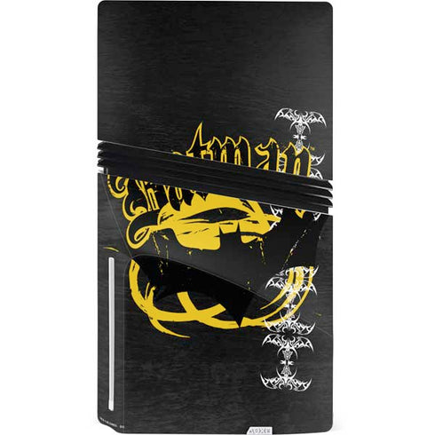DC Comics Batman Dark Knight Logo Yellow & Black PS5 Pro Disk Bundle Skin