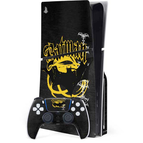 DC Comics Batman Dark Knight Logo Yellow & Black PlayStation PS5 Skins