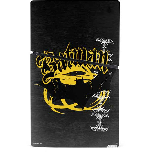 DC Comics Batman Dark Knight Logo Yellow & Black PS5 Slim Digital Edition Console Skin