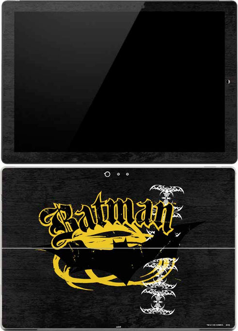 DC Comics Batman Dark Knight Logo Yellow & Black Surface Pro 4 Skin