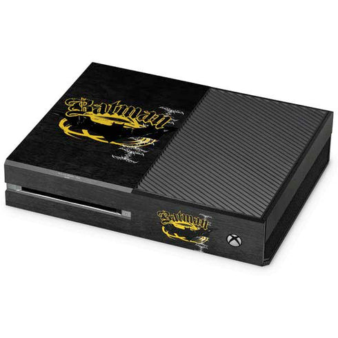 DC Comics Batman Dark Knight Logo Yellow & Black Xbox One Console Skin
