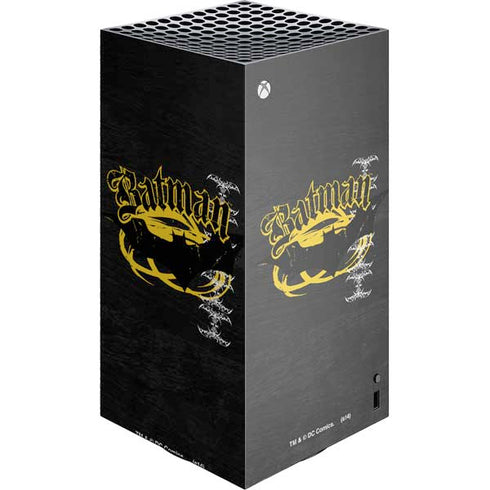 DC Comics Batman Dark Knight Logo Yellow & Black XBox Series X Digital Edition Console Skin