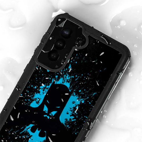 DC Comics Batman Blue Splash character shape Galaxy S24 Plus Waterproof Case