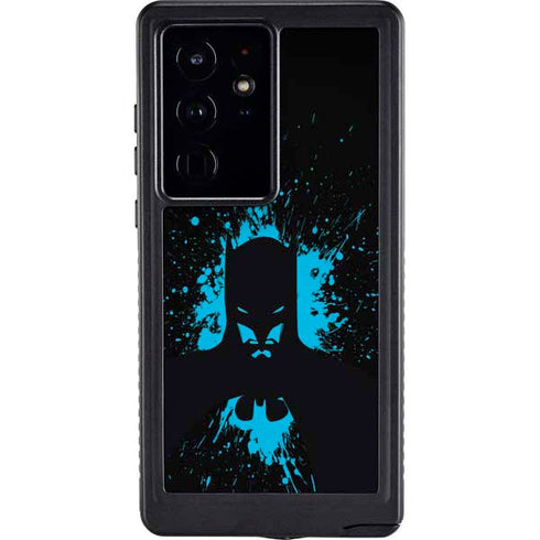 DC Comics Batman Blue Splash character shape Galaxy S24 Ultra Waterproof Case