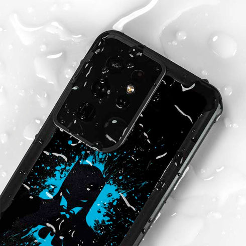DC Comics Batman Blue Splash character shape Galaxy S24 Ultra Waterproof Case