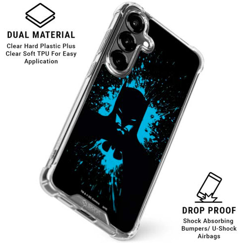 DC Comics Batman Blue Splash character shape Galaxy S26 Clear Case