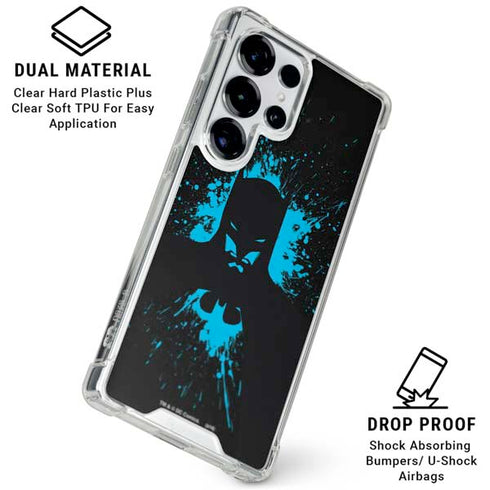 DC Comics Batman Blue Splash character shape Galaxy S26 Ultra Clear Case