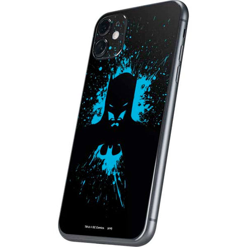 DC Comics Batman Blue Splash character shape iPhone 11 Skin