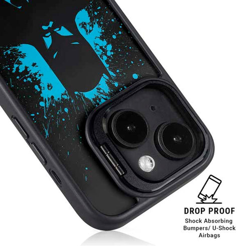 DC Comics Batman Blue Splash character shape iPhone 14 Plus Kickstand Case