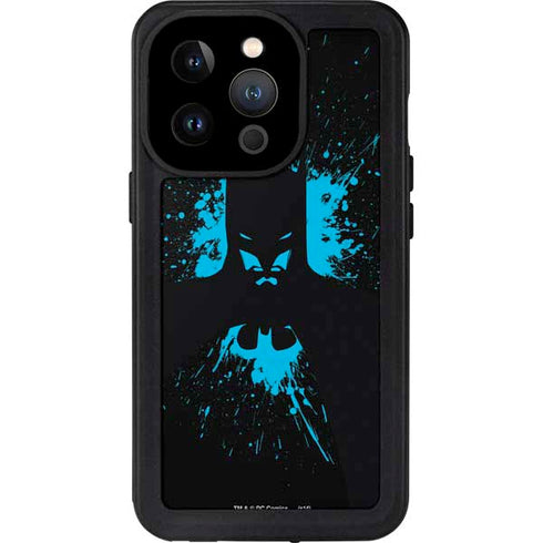 DC Comics Batman Blue Splash character shape iPhone 15 Pro Waterproof Case