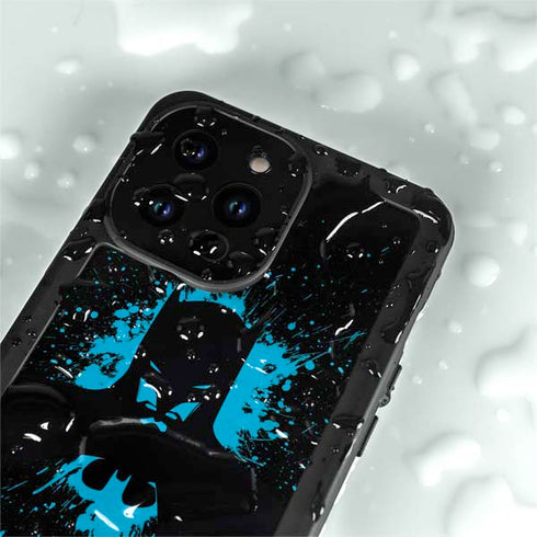 DC Comics Batman Blue Splash character shape iPhone 15 Pro Waterproof Case