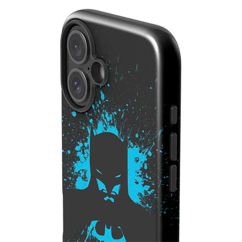 DC Comics Batman Blue Splash character shape iPhone 16 Plus Impact Case