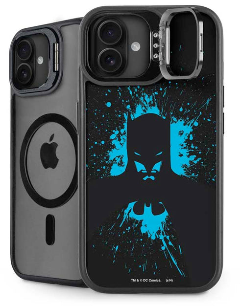 DC Comics Batman Blue Splash character shape iPhone 16 Plus Kickstand Case