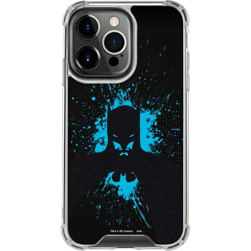 DC Comics Batman Blue Splash character shape iPhone 16 Pro Clear Case
