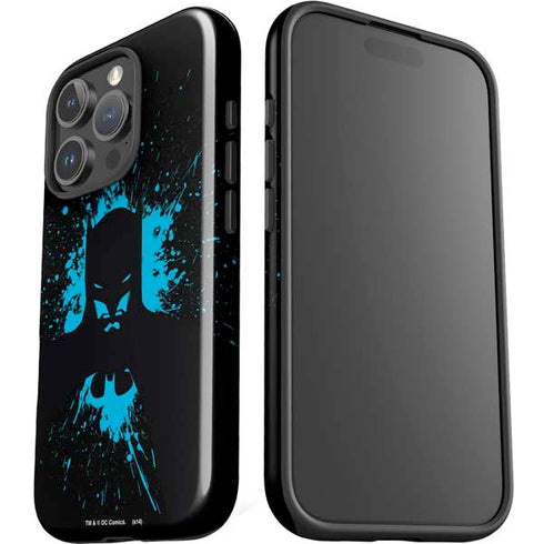 DC Comics Batman Blue Splash character shape iPhone 16 Pro Impact Case