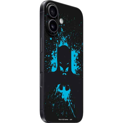 DC Comics Batman Blue Splash character shape iPhone 16 Skin