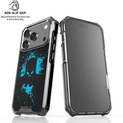 DC Comics Batman Blue Splash character shape iPhone 18 Pro Clear Case