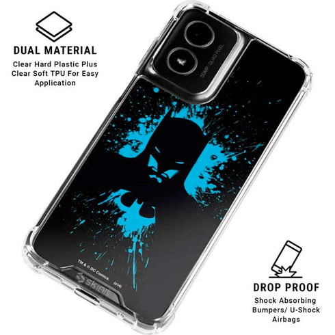 DC Comics Batman Blue Splash character shape Moto G Power 5G (2024) Clear Case