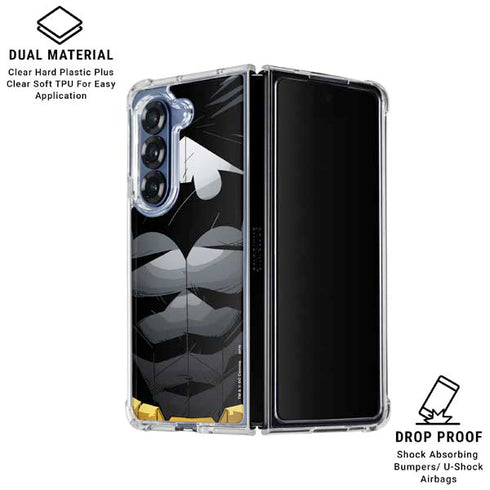 DC Comics Batman Chest Comic art Galaxy Z Fold7 Clear Case