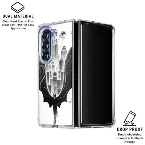DC Comics Batman City Scape Cover Art Galaxy Z Fold6 Clear Case