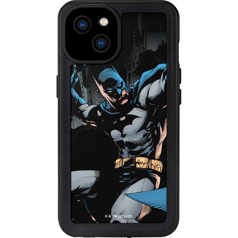DC Comics Batman Throwing Batarang Jim Lee Art iPhone 15 Plus Waterproof Case