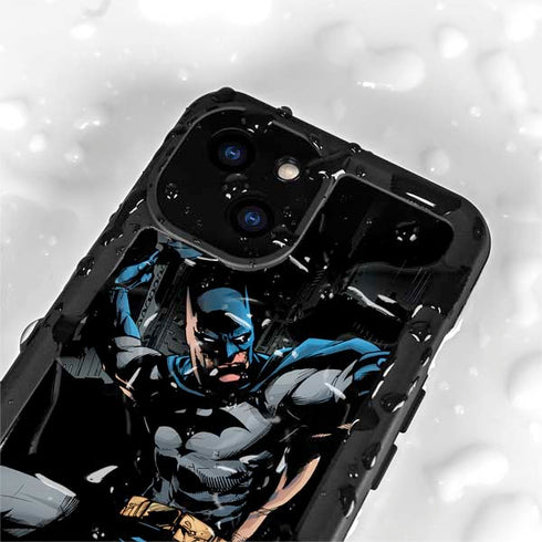 DC Comics Batman Throwing Batarang Jim Lee Art iPhone 15 Plus Waterproof Case