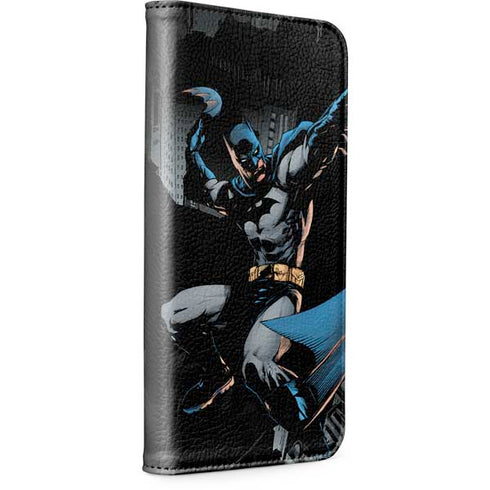 DC Comics Batman Throwing Batarang Jim Lee Art iPhone 15 Pro Max Folio Case