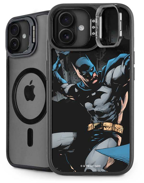 DC Comics Batman Throwing Batarang Jim Lee Art iPhone 16 Kickstand Case